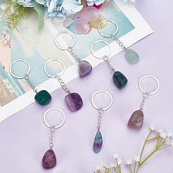 8шт натуральный флюорит кулон брелок&nbsp;KEYC-PH01494