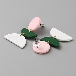 Серьги-гвоздики из полимерной глины с 316 штифтами из хирургической нержавеющей стали&nbsp;EJEW-WH0012-110A