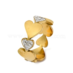 Кольца для пальцев из нержавеющей стали 304 со стразами&nbsp;RJEW-Q020-15G