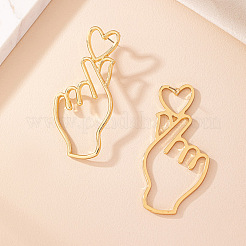 Серьги-гвоздики из сплава в форме сердца&nbsp;FS-WG92D94-01