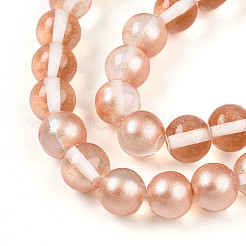 Выпечка расписные прозрачные стеклянные бусины&nbsp;X1-DGLA-N011-8mm-04