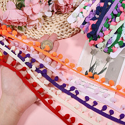 60 ярд полиэстеровой разноцветной бахромы из помпонов двух цветов&nbsp;OCOR-GL0001-32