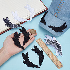 8 пара 2-цветных полиэстеровых нашивок с компьютерной вышивкой&nbsp;DIY-BC0015-83