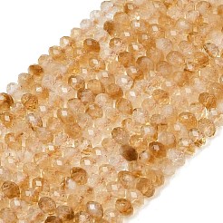 Нити из нагретых натуральных цитриновых бусин&nbsp;G-B175-A05-4x6mm