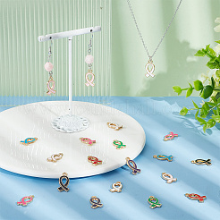 96шт 8 цвета сплава эмалевые подвески&nbsp;ENAM-HY0003-04