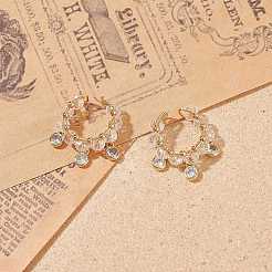 Кольцо-манжета с подвесками из прозрачного стекла&nbsp;EJEW-TA00158