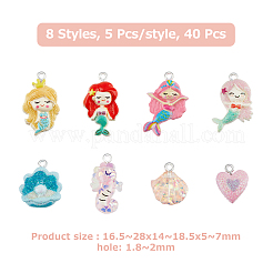 40шт 8 стиля подвески из непрозрачной и прозрачной смолы&nbsp;RESI-FH0001-51