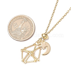 3 шт. 3 стиля 304 нержавеющая сталь пустой мешочек макраме звезда луна кулон кабель цепочка ожерелья&nbsp;NJEW-JN05282