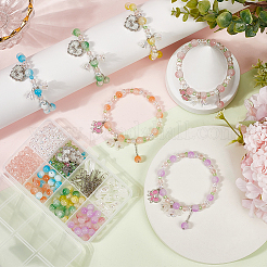 Наборы для изготовления браслетов из стеклянных цветов своими руками&nbsp;DIY-SC0027-62