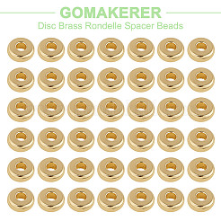 200 шт. плоские круглые латунные бусины-разделители&nbsp;KK-GO0001-74