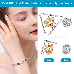 10 шт. 2-х цветные латунные микрофибровые бусины из кубического циркония&nbsp;ZIRC-BBC0003-21A