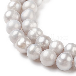 Нити бусины из натурального культивированного пресноводного жемчуга с гальваническим покрытием из картофеля&nbsp;PEAR-TAC0002-01A