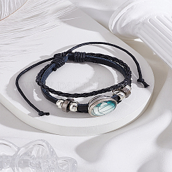 1шт. браслеты из коровьей кожи со спортивным мотивом и несколькими полосками&nbsp;BJEW-LP0003-50C