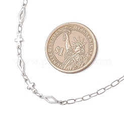 Цепочка из нержавеющей стали 304 с ромбовидными звеньями&nbsp;NJEW-JN05939