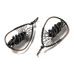 Большие подвески из натурального обсидиана с двойным наконечником&nbsp;G-Q015-01A