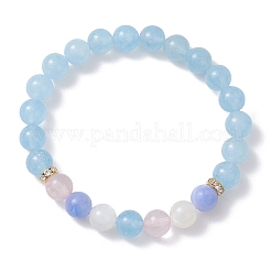 3 шт. набор эластичных браслетов из натуральных смешанных драгоценных камней для женщин&nbsp;BJEW-JB12927