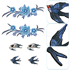 6 шт. 4 шт. компьютерная вышивка с изображением ласточки и цветка&nbsp;PATC-WR0001-02