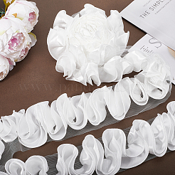 4.6~5 ярд полиэстерового атласного шифонового волнистого кружева&nbsp;OCOR-GF0003-53B