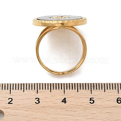 Овальные манжеты из нержавеющей стали 304 с ракушками пауа и стразами для женщин&nbsp;RJEW-G346-06G-02