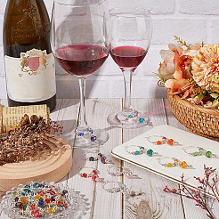 30 шт. 10-х цветные стеклянные бусины-подвески для бокалов вина&nbsp;AJEW-SC00048