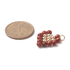 Подвески из медной проволоки из натуральной красной яшмы&nbsp;PALLOY-JF02037-04