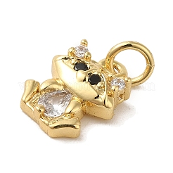 Латунные микропаве прозрачные подвески с фианитом KK-R162-015B-G