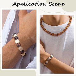 400 шт. 8 стиля крашеных бусин из натурального клена&nbsp;WOOD-PA0001-14