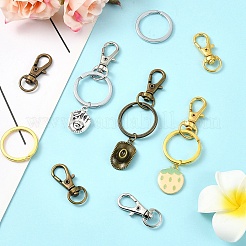 Самодельные поворотные карабины-лобстеры и железные разъемные кольца для ключей наборы для поиска ключей&nbsp;DIY-YW0010-44AB