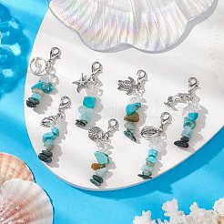 Подвеска из кристаллов кварца и чипсов южноафриканской яшмы&nbsp;HJEW-JM02100-01