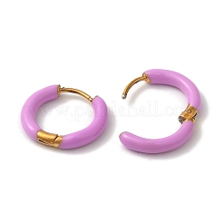 Серьги-кольца из нержавеющей стали 304 с эмалью для женщин&nbsp;EJEW-S237-13G