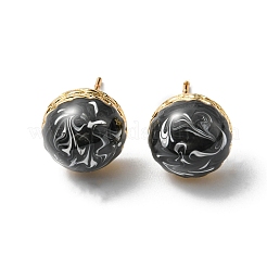 Полукруглые серьги-гвоздики с эмалью&nbsp;EJEW-P229-01G