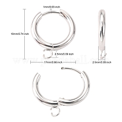 201 фурнитура для сережек-колец Huggie Hoop из нержавеющей стали&nbsp;LS-STAS-P283-01D-S