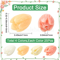 100 шт. 4-х цветные синтетические коралловые бусины&nbsp;CORA-SP0001-15