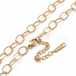 Ионное покрытие(ip) 304 нержавеющая сталь цепочка роло ожерелье для женщин&nbsp;NJEW-E081-08G