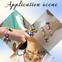 Ручной работы стеклянная бусина тысячецветник нитей&nbsp;LAMP-LT0001-09A