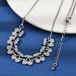 Латунные микропаве прозрачные кубические цирконии фруктовые нагрудники ожерелья NJEW-F342-01B-P