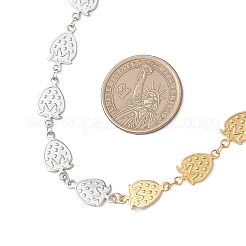 Женские ожерелья-цепочки из нержавеющей стали 304 с клубничным звеном&nbsp;NJEW-JN05804-03