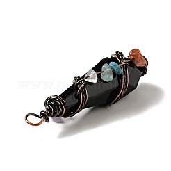 Большие остроконечные подвески из натурального обсидиана&nbsp;G-G860-03R-03