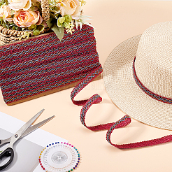 12 м плетеных полиэстеровых ромбовидных лент&nbsp;SRIB-WH0011-267B