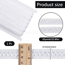 Полиэстеровая лента-сороконожка с плетением из кружева&nbsp;OCOR-WH20012-25B