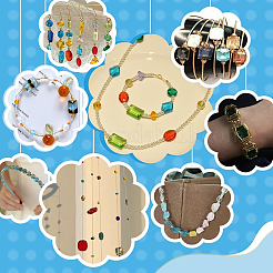 96шт 8 цвета гальванические стеклянные бусины&nbsp;EGLA-PH0001-78