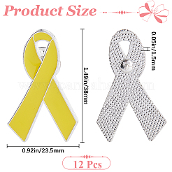 12 шт. октябрь розовая лента с эмалью для осведомленности о раке груди броши&nbsp;JEWB-GF0001-41A