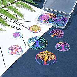 14 шт. 7 стиля ионного покрытия (IP) 201 филигранные подвески из нержавеющей стали&nbsp;FIND-FS0002-75