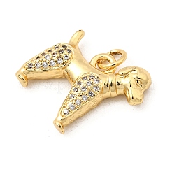 Латунные микропаве прозрачные подвески с фианитом&nbsp;KK-I360-049G