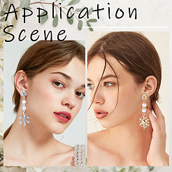 12 шт. фурнитура для сережек-гвоздиков в форме цветка из латуни с прозрачным кубическим цирконием&nbsp;DIY-CN0002-79