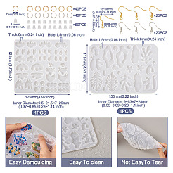 2 шт. 2 Молды для сережек-подвесок в виде гриба и листа из силикона&nbsp;DIY-TA0005-43