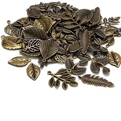 Смешанный стиль тибетский стиль сплава лист подвески&nbsp;TIBEP-F040-01AB