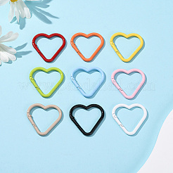 18 шт. 9-цветные окрашенные в духовом шкафу кольца пружинного затвора из сплава&nbsp;FIND-SC0017-36