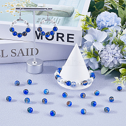 3 нити двухцветных кракле-прозрачных стеклянных бусин&nbsp;CCG-SP0001-01B