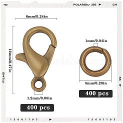 400 шт. Застежки-клешни из цинкового сплава&nbsp;FIND-SP0001-33AB